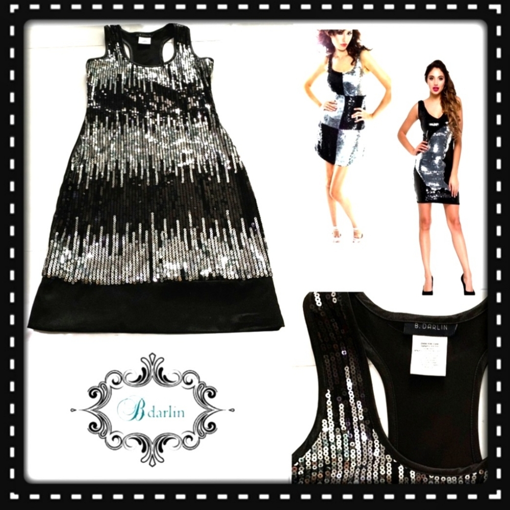 Black and Silver Sequin Dress ❤️